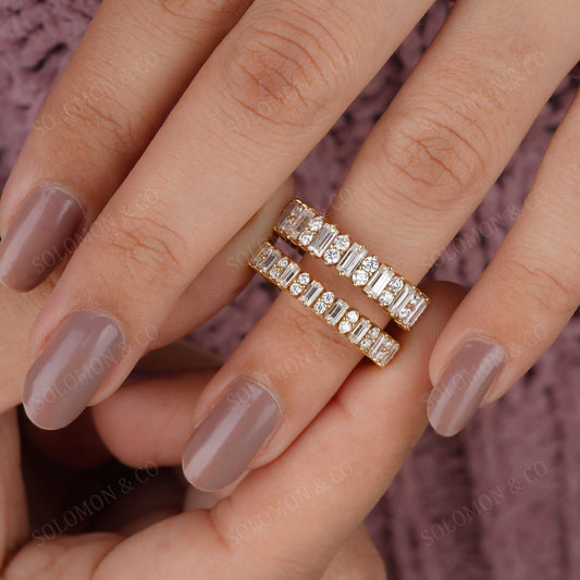 Vintage Art Deco Baguette Round Wedding Ring Second