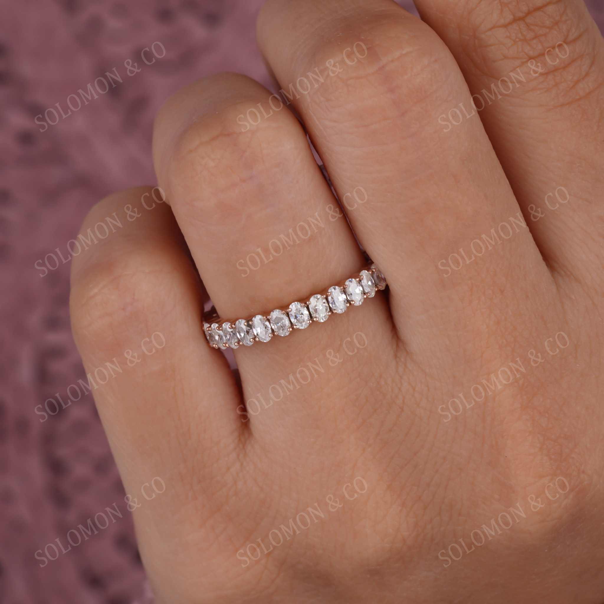 Oval Full Eternity Moissanite Band Fourth