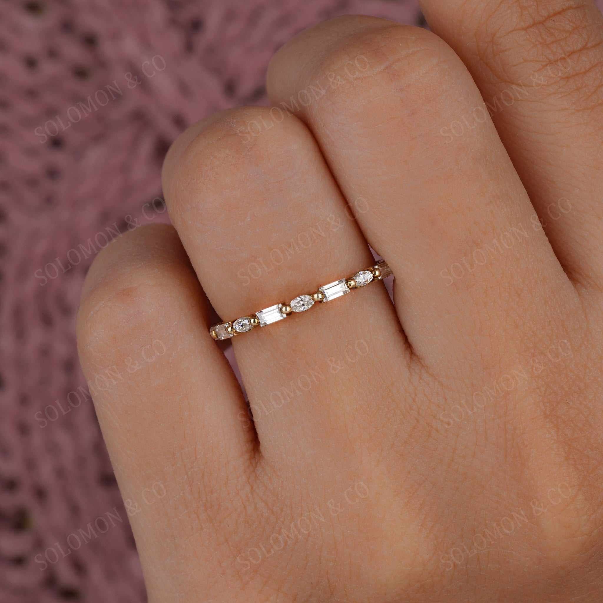 Floating Baguette and Marquise Eternity Band