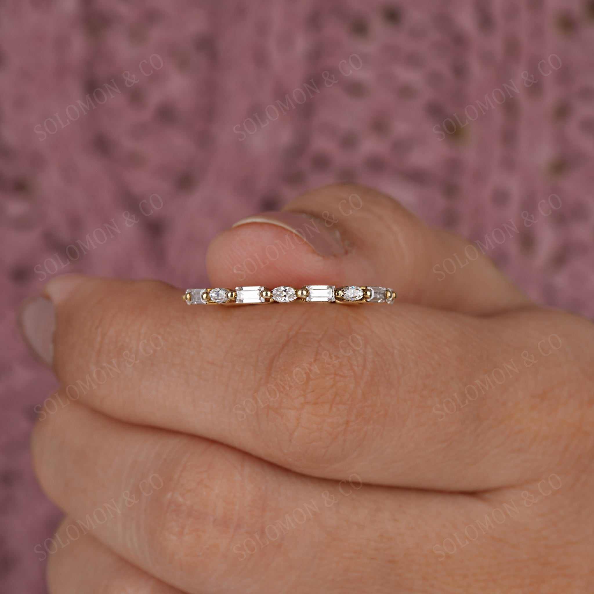 Floating Baguette and Marquise Eternity Band