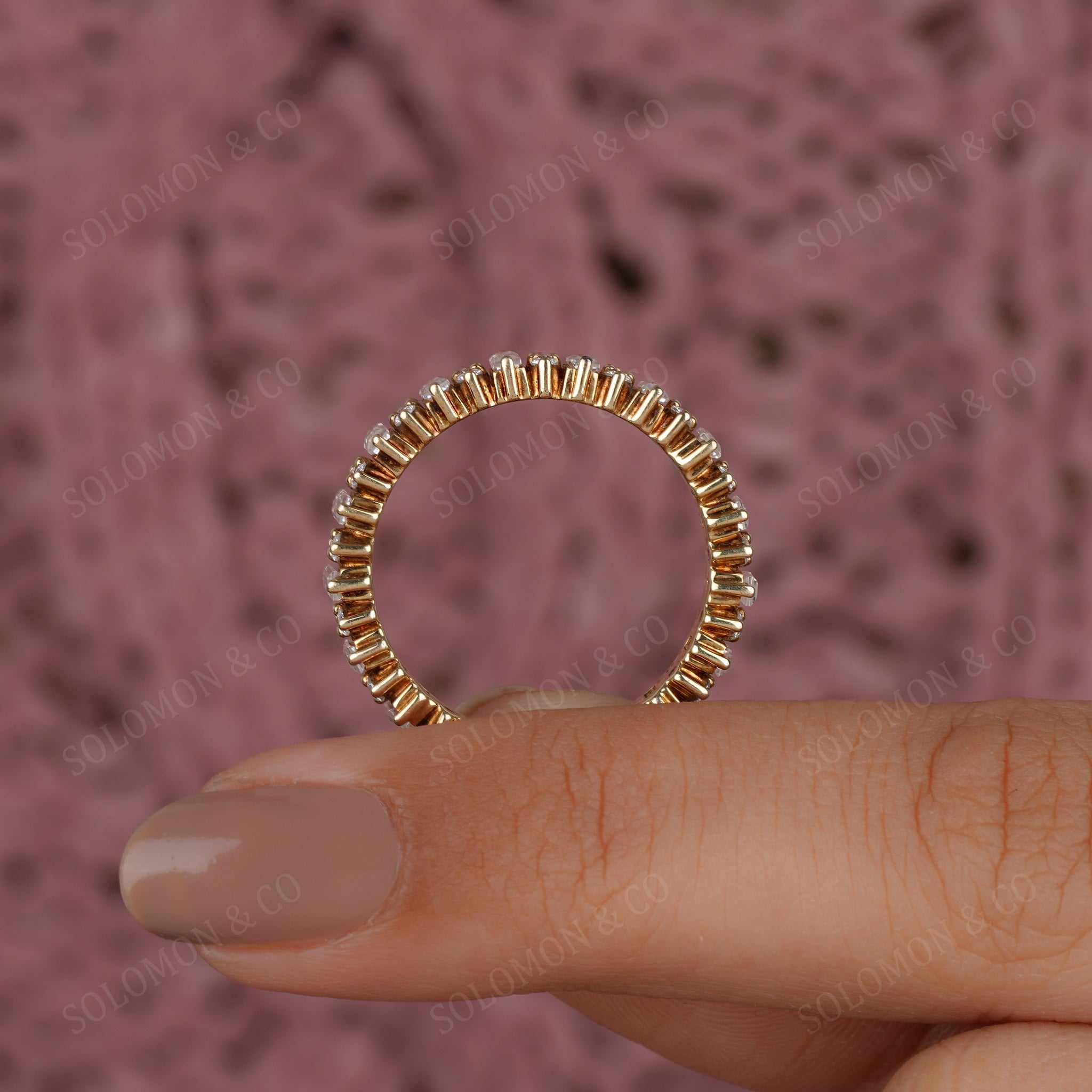 Vintage Art Deco Baguette Round Wedding Ring
