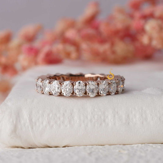 Oval Shape Full Eternity Moissanite Band First