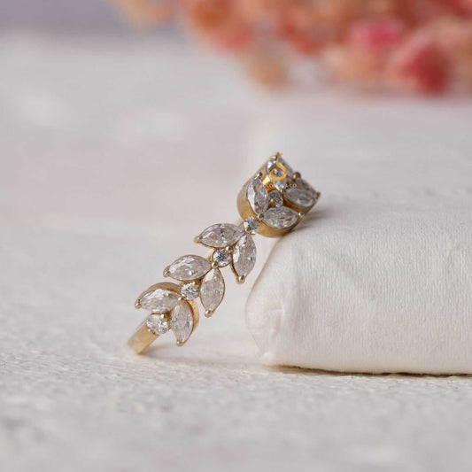 Marquise And Round Cut Moissanite Half Wedding Band Second