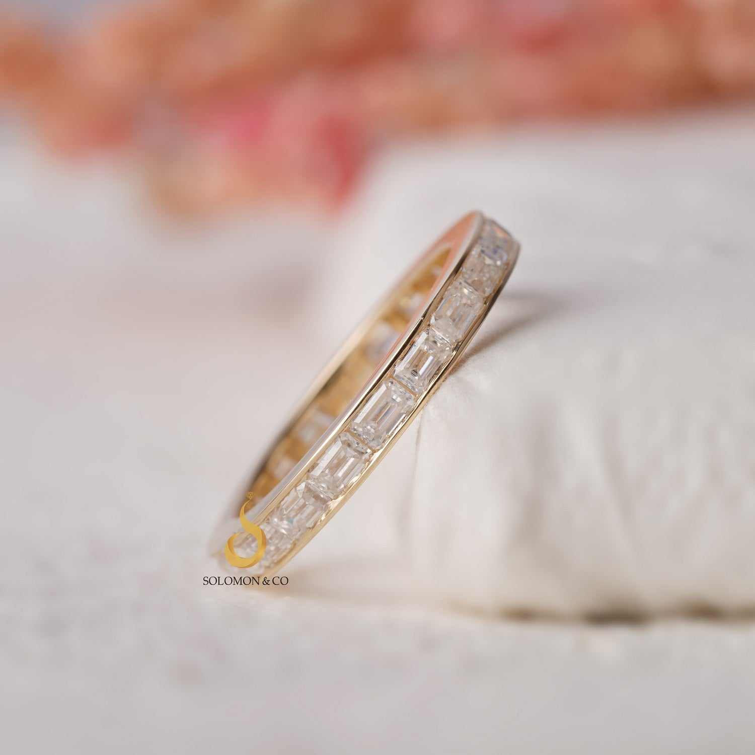 Emerald Cut Moissanite Full Eternity Band Eight