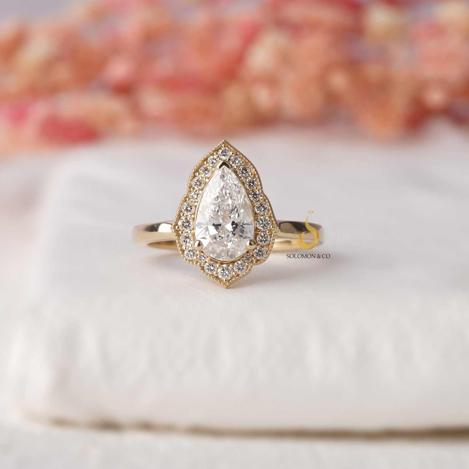 Vintage Style Pear Cut Moissanite Ring First