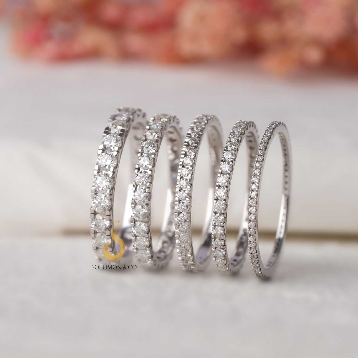 Four Prong Moissanite Amazing Wedding Band Fifth