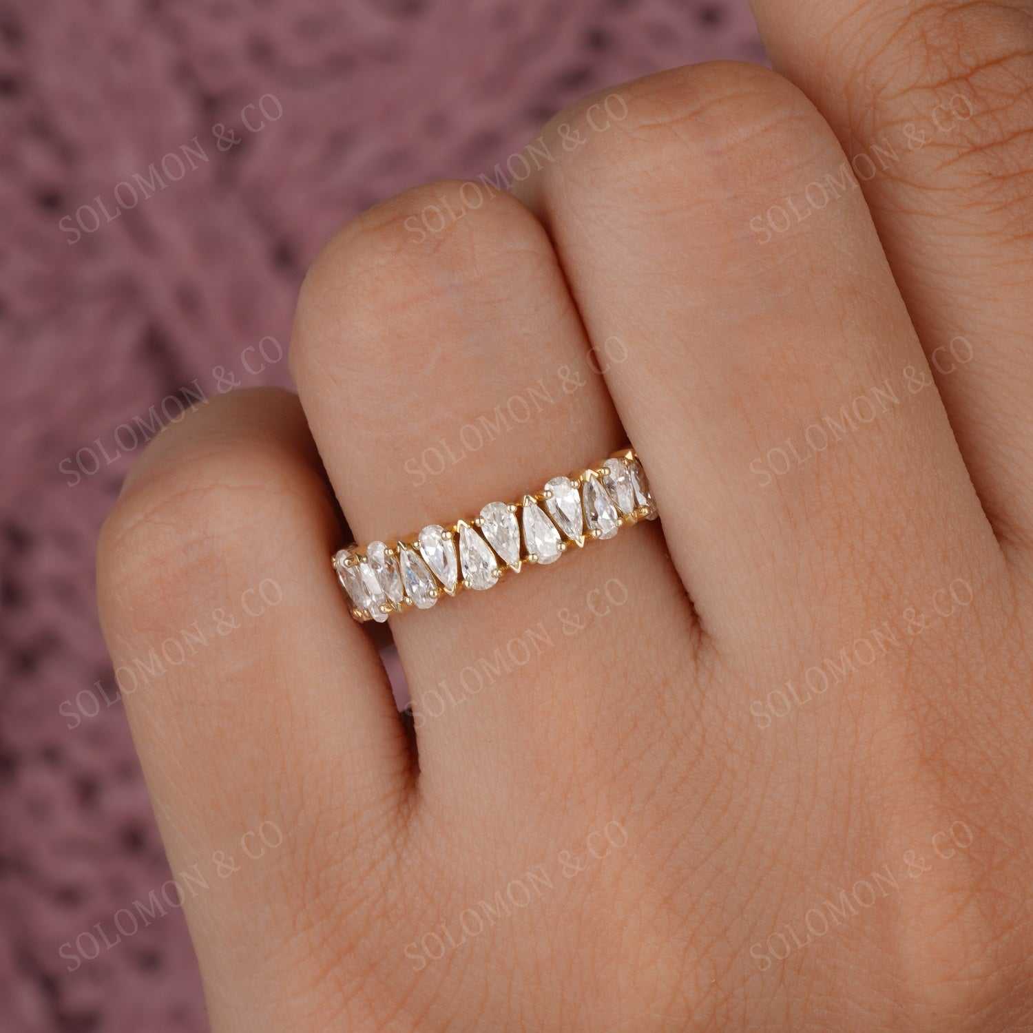 Vintage Pear Moissanite Full Eternity Band First