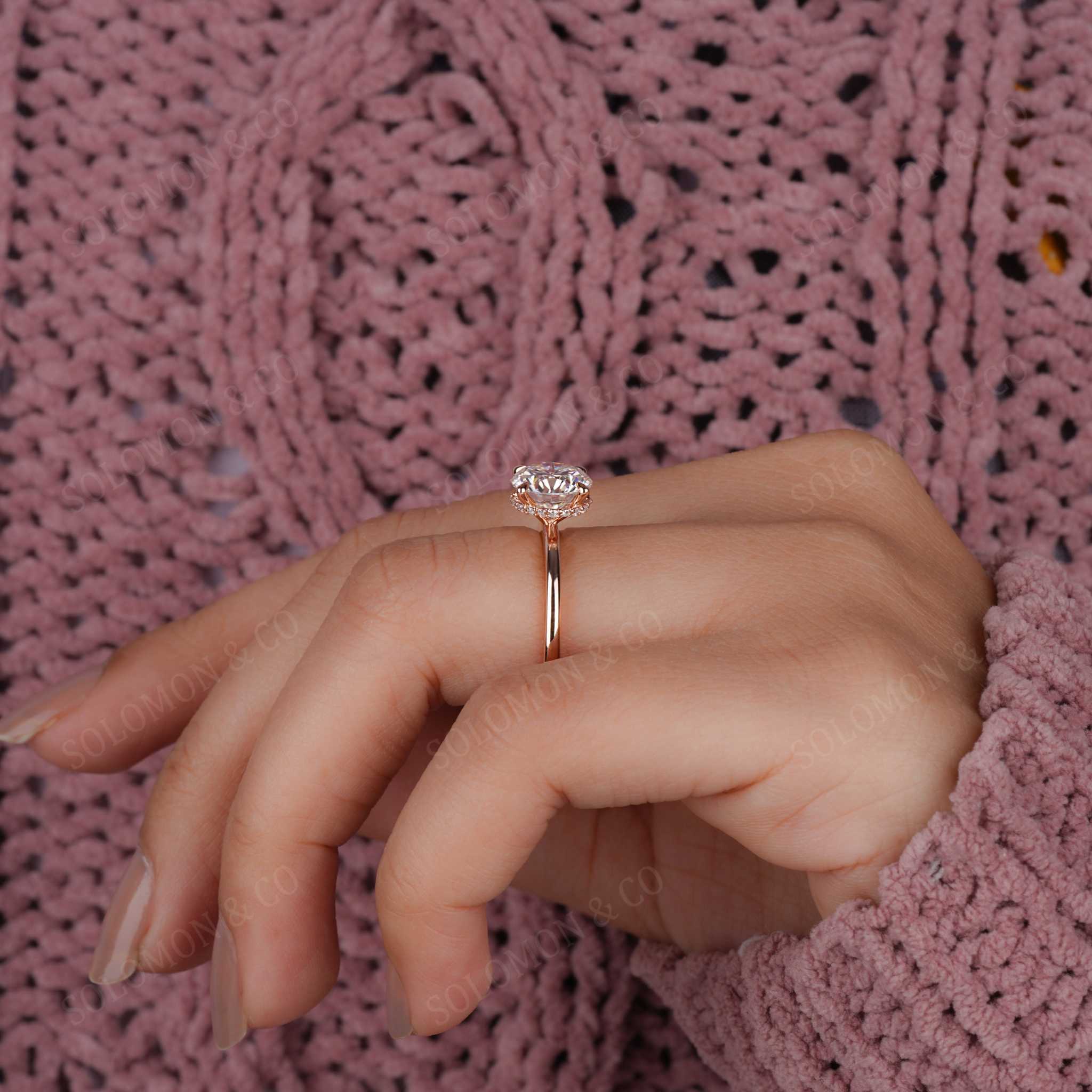 Round Moissanite Solitaire Engagement Ring 1.84ct