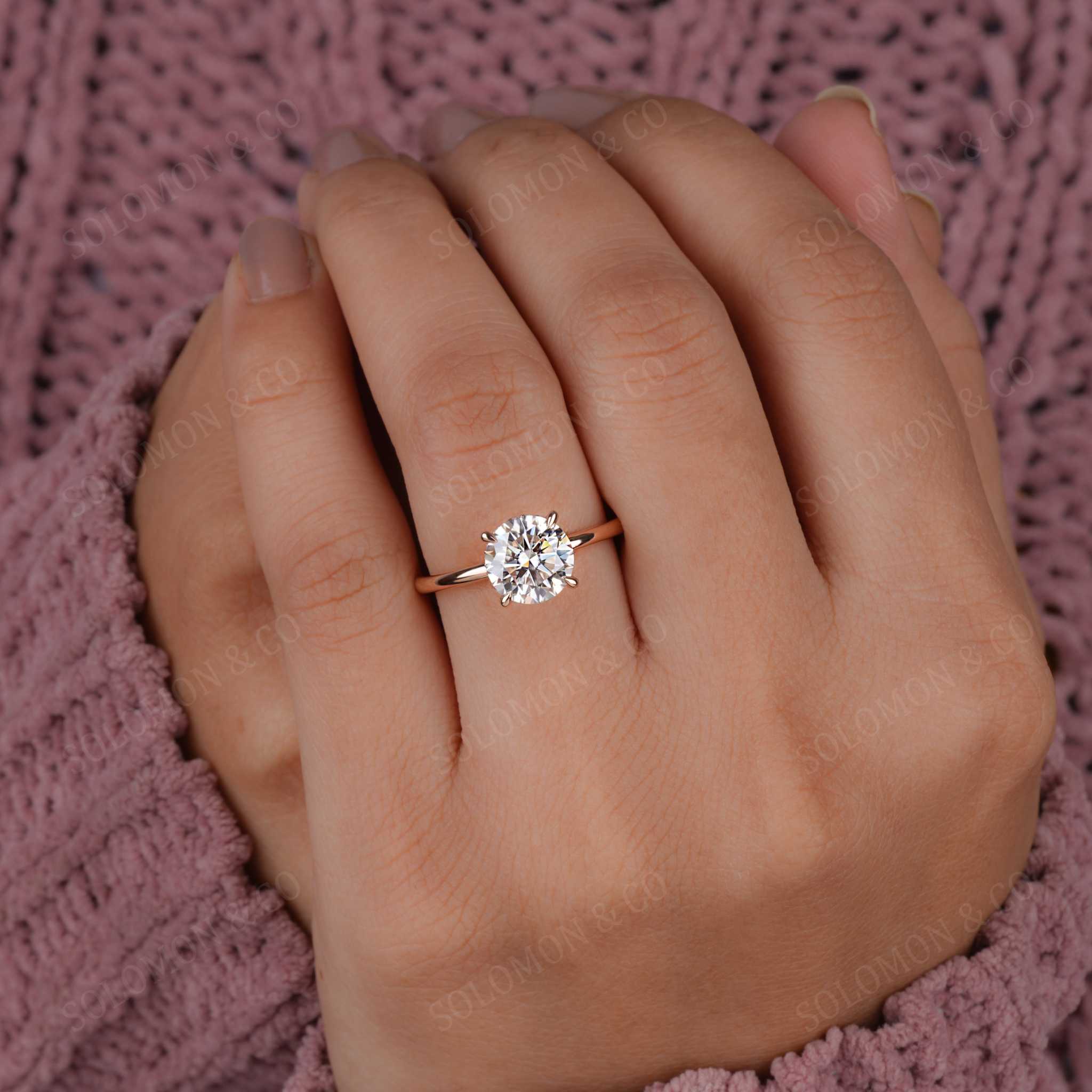 Round Moissanite Solitaire Engagement Ring 1.84ct