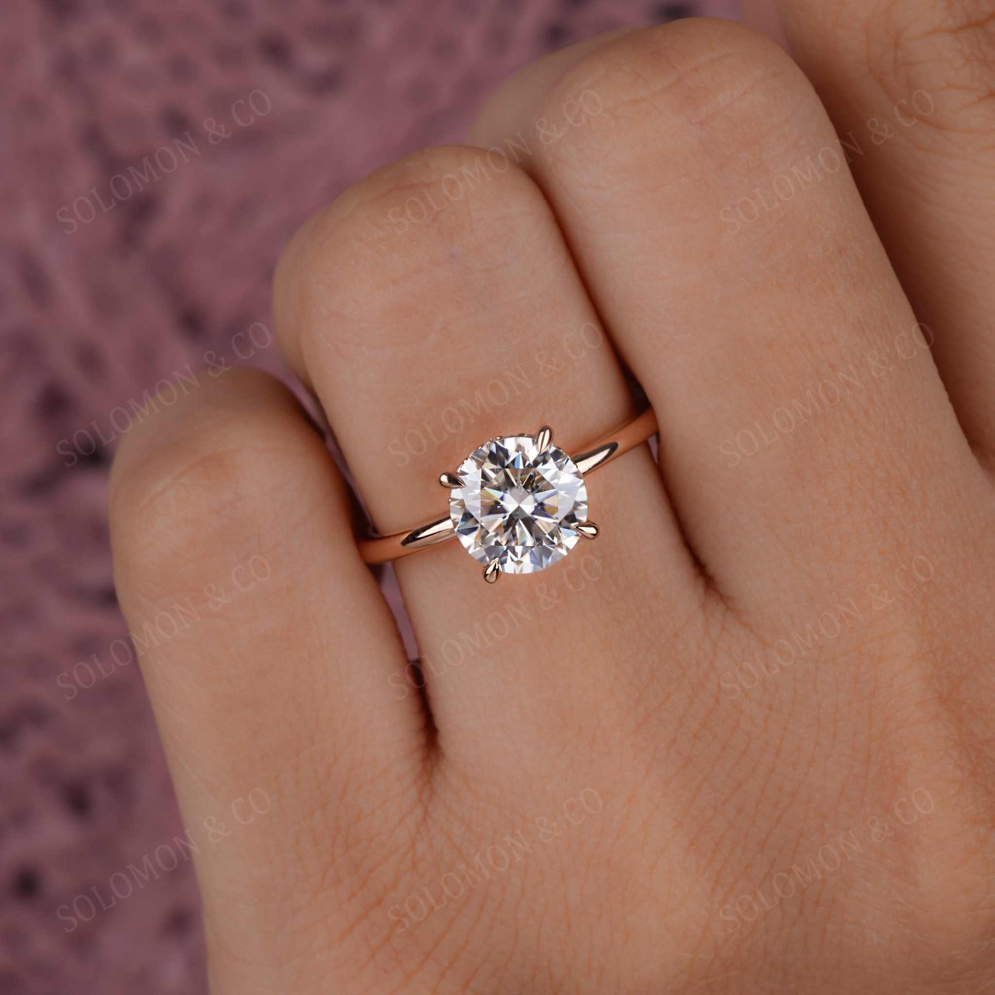 Round Moissanite Solitaire Engagement Ring 1.84ct