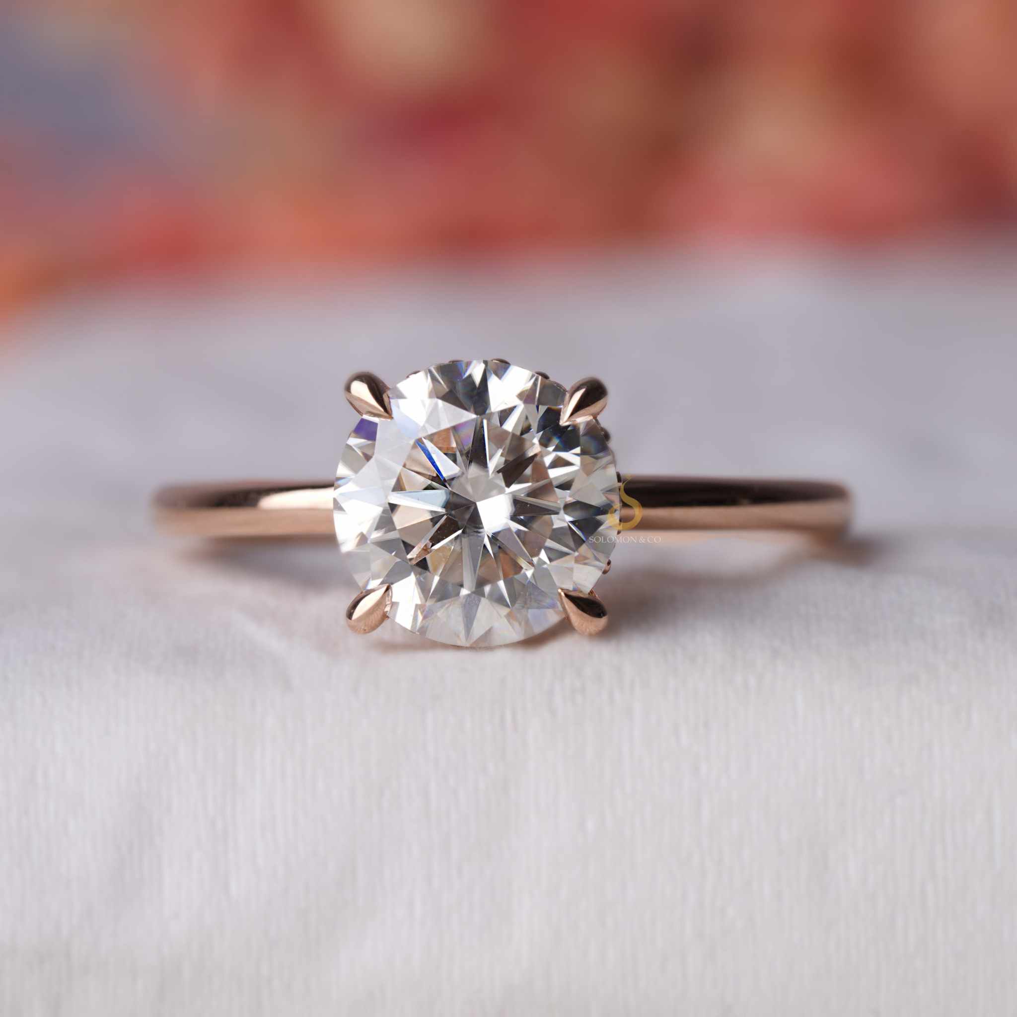 Round Moissanite Solitaire Engagement Ring 1.84ct