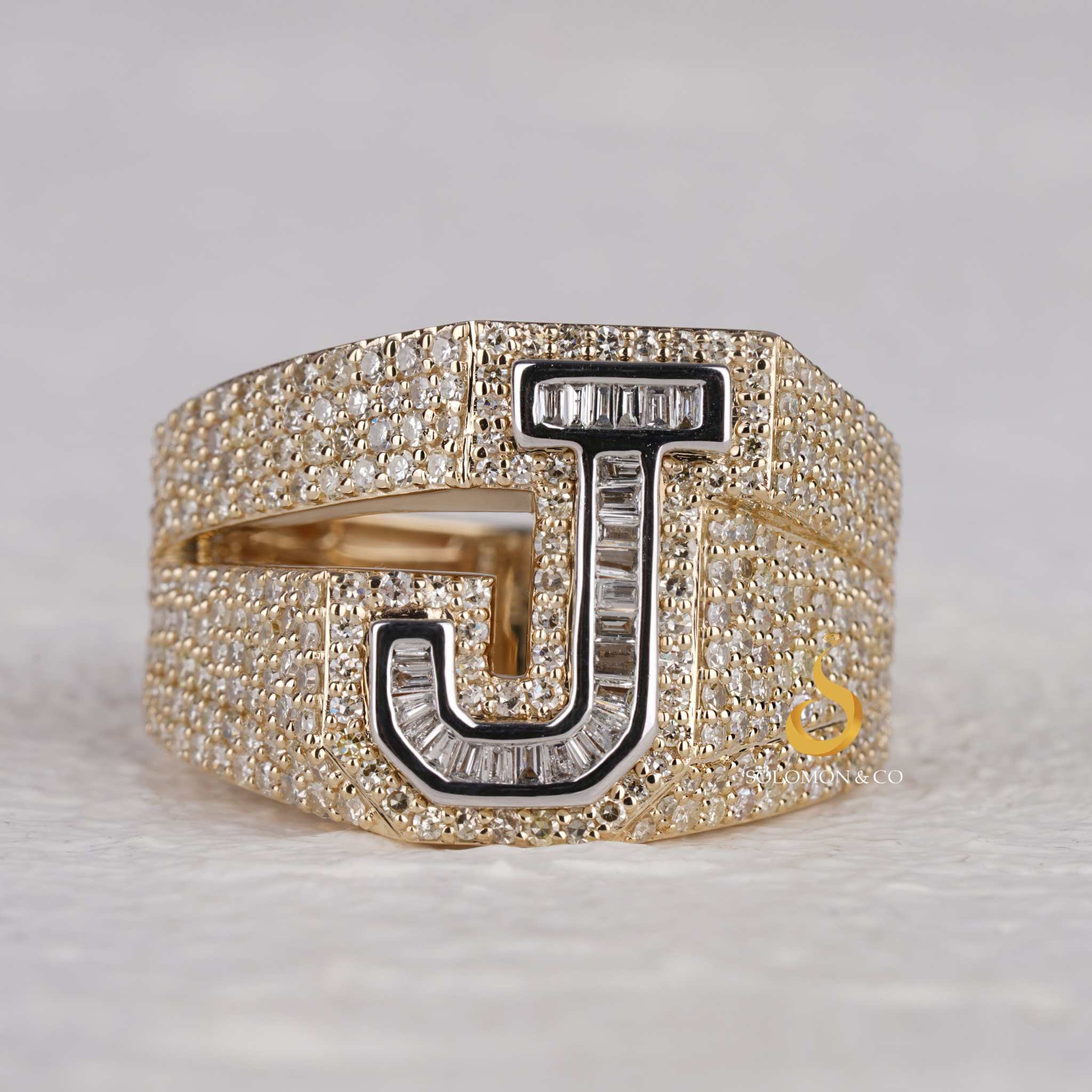 Initial Iced Out Mens Ring