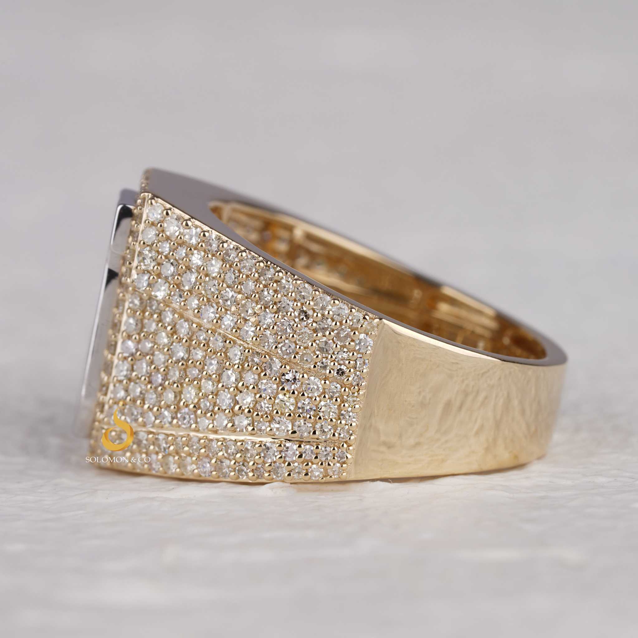 Initial Iced Out Mens Ring