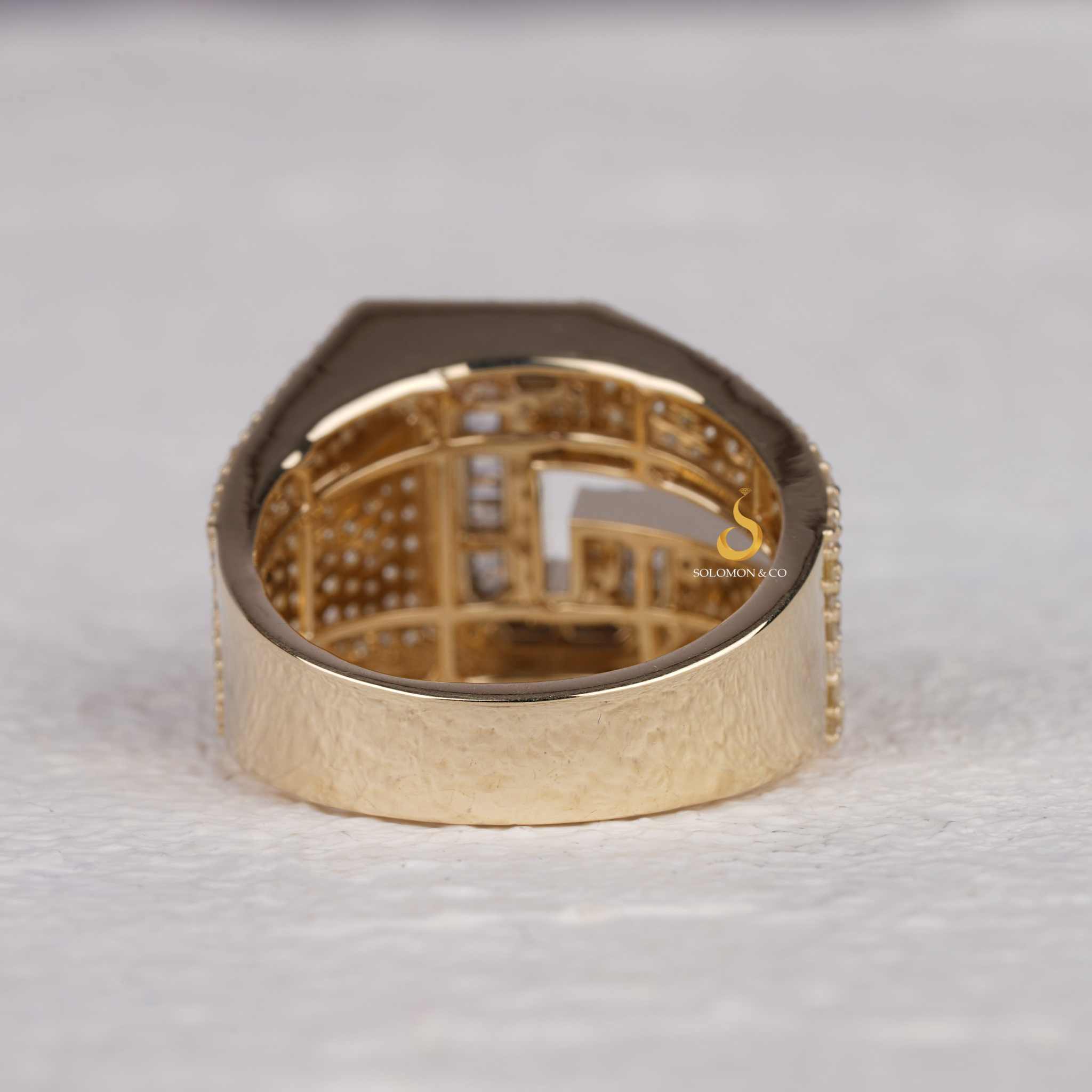 Initial Iced Out Mens Ring