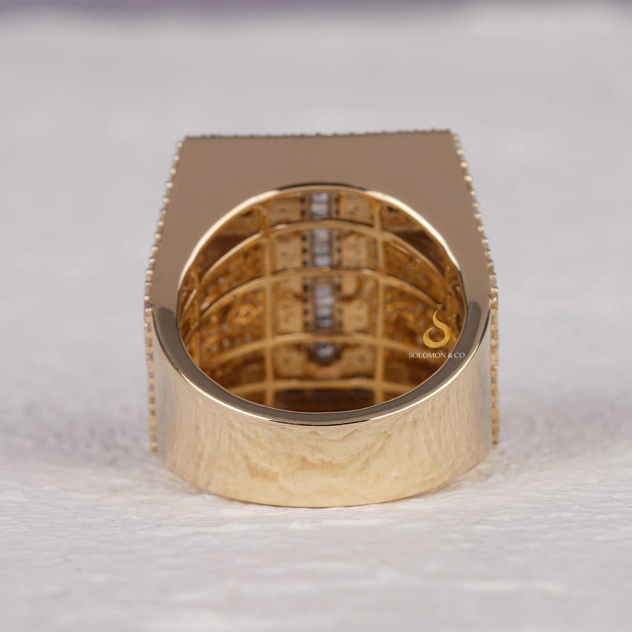 Mens Custom Initial Hip Hop Personalized Iced Out Ring