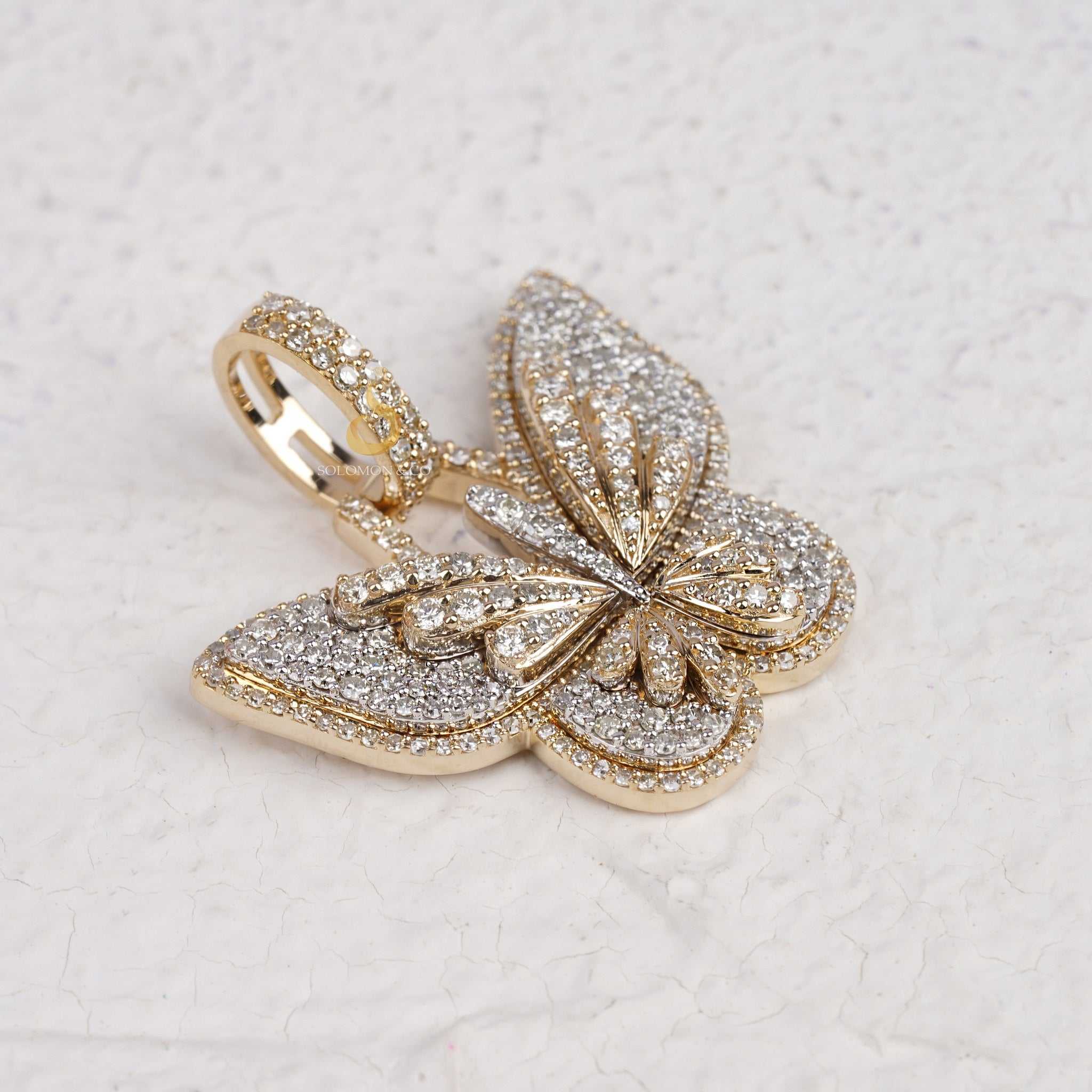 Pave Set Butterfly VVS Moissanite Pendant