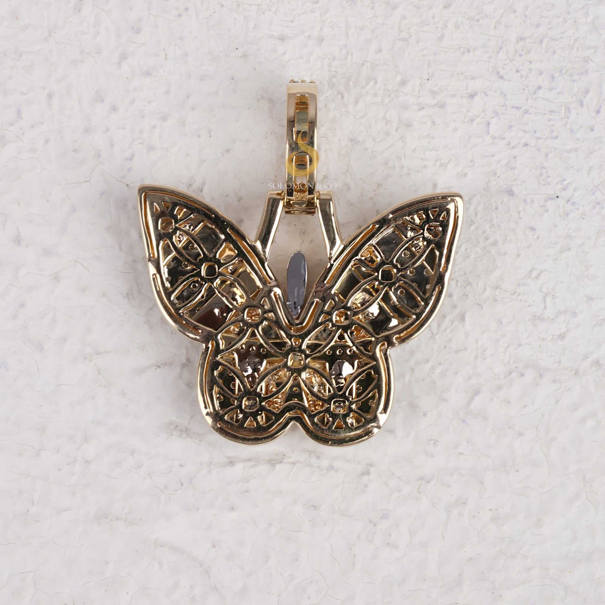 Pave Set Butterfly VVS Moissanite Pendant