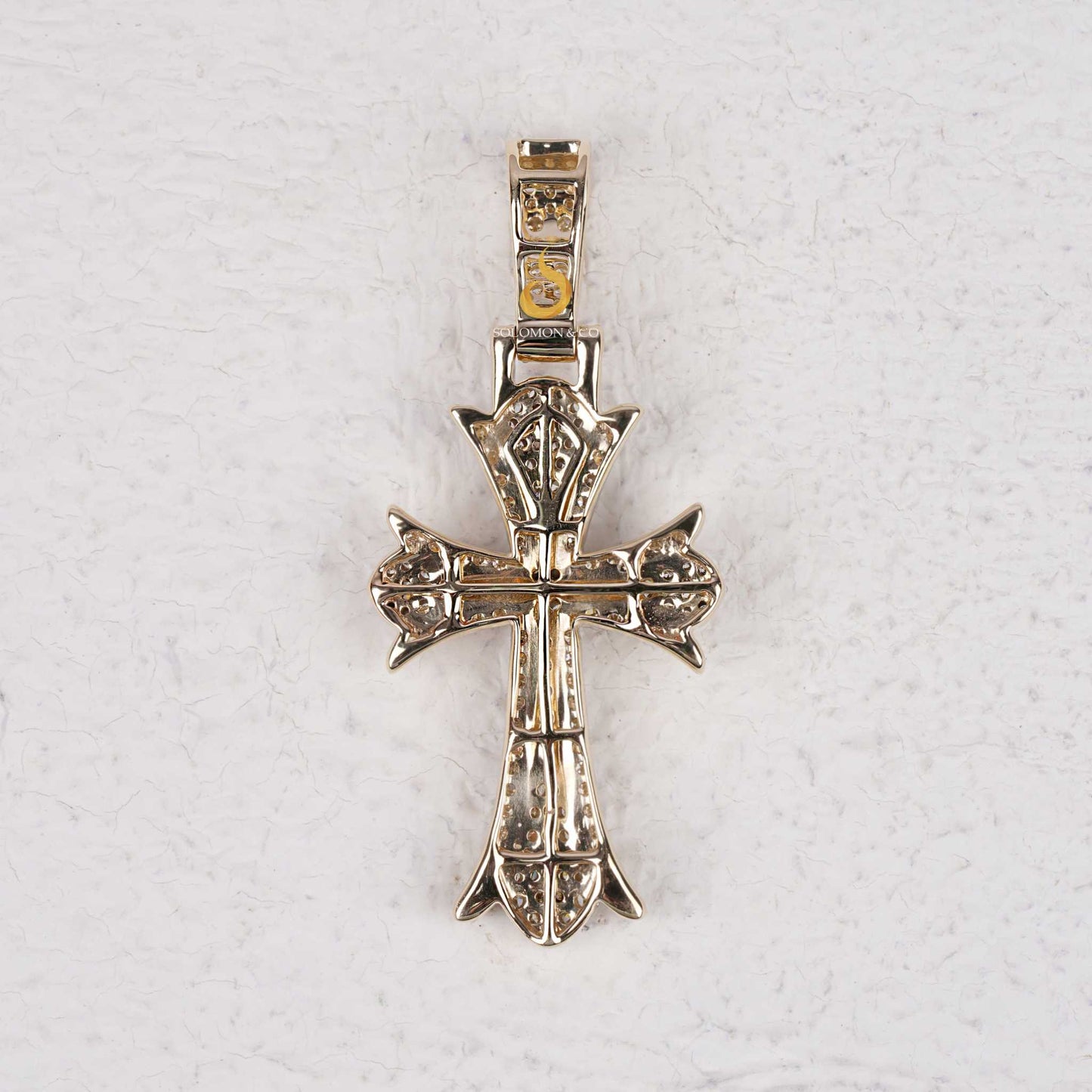 Faith-Inspired Gold Cross Pendant With Pave Diamonds 0.87ct