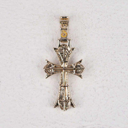Faith-Inspired Gold Cross Pendant With Pave Diamonds 0.87ct