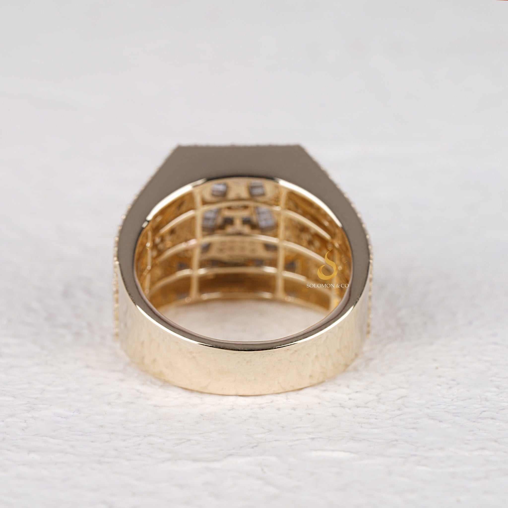 A Initial Custom Iced Out Mens Diamond Ring