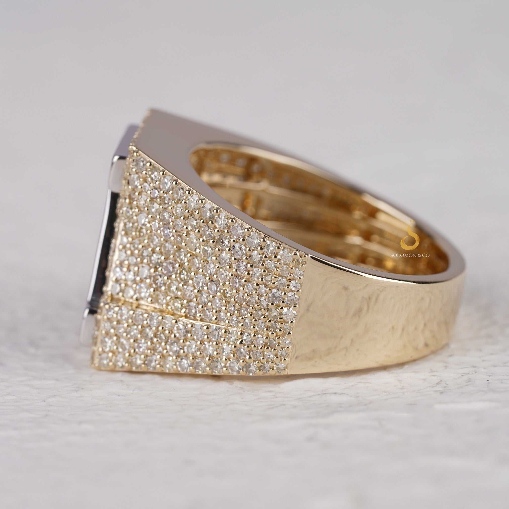 A Initial Custom Iced Out Mens Diamond Ring