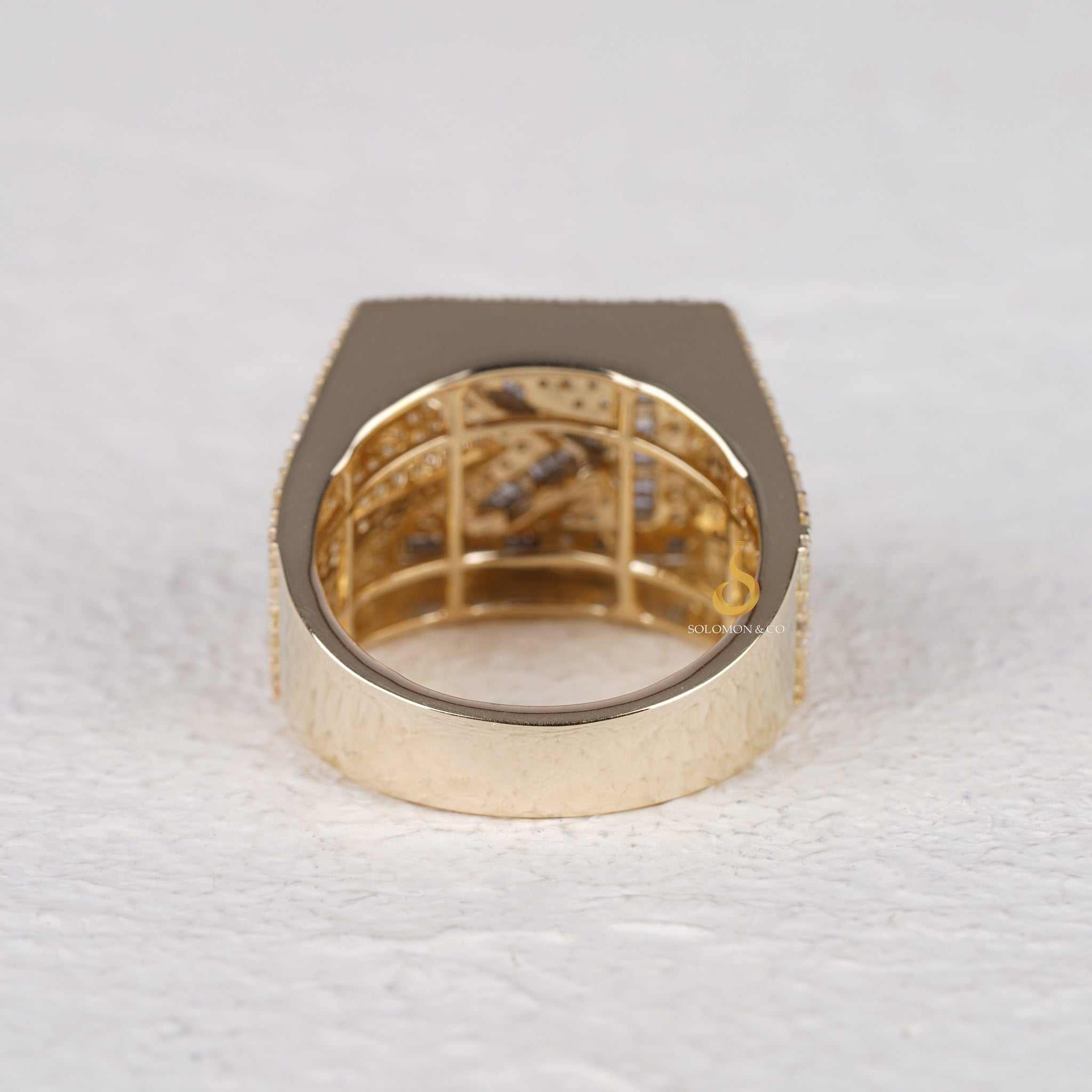 K Initial Custom Iced Out Mens Diamond Ring
