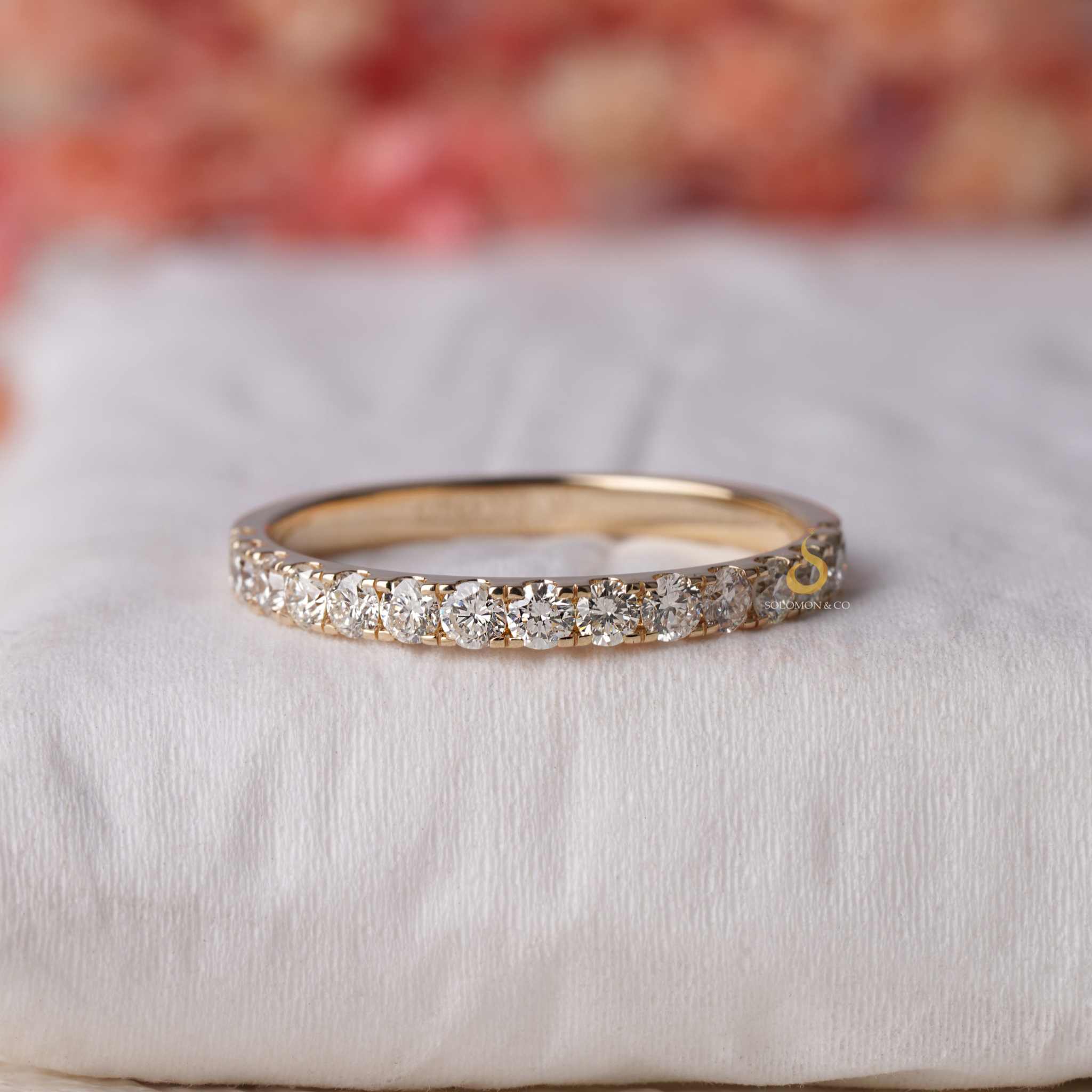 Classic Half Eternity Gold Round Diamond Band 2.30mm