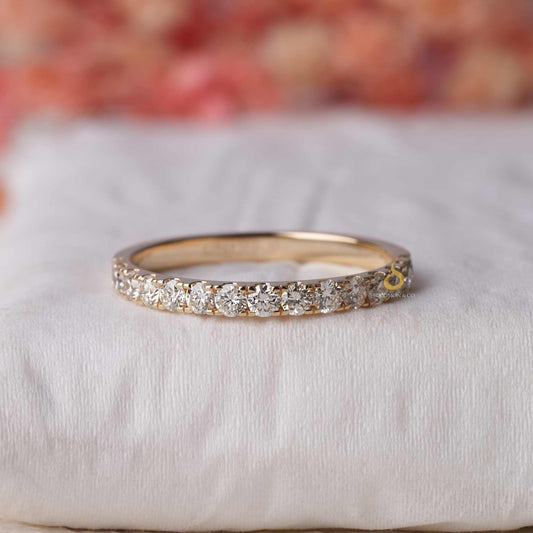 Classic Half Eternity Gold Round Diamond Band 2.30mm