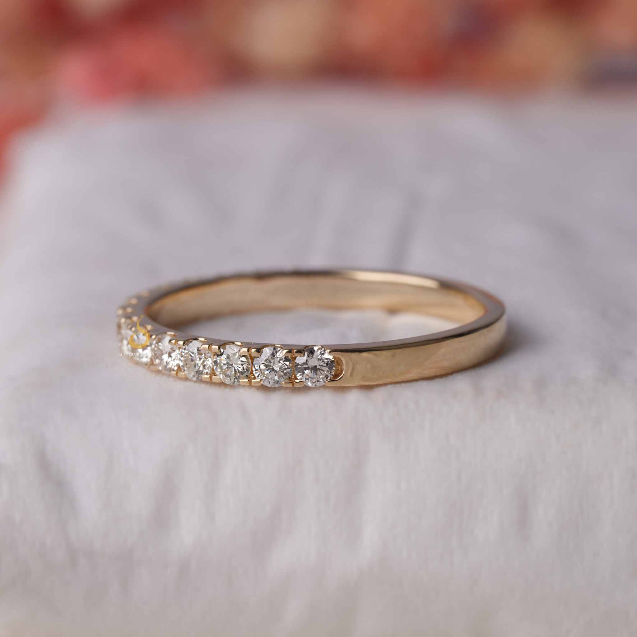Classic Half Eternity Gold Round Diamond Band 2.30mm