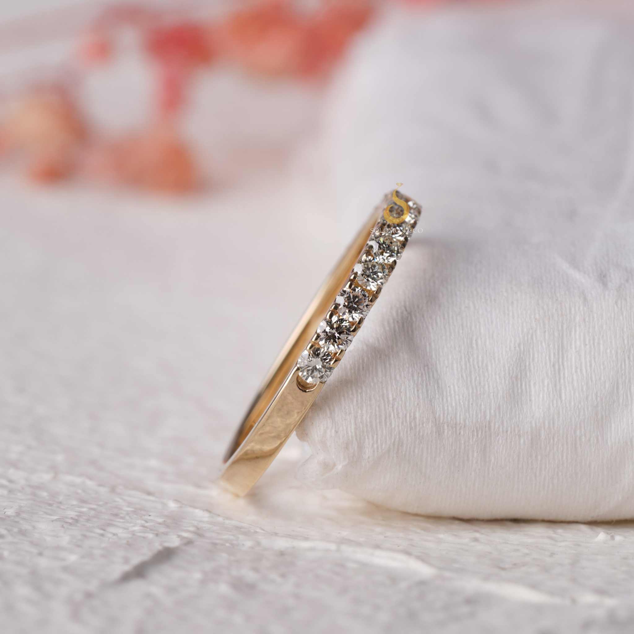 Classic Half Eternity Gold Round Diamond Band 2.30mm