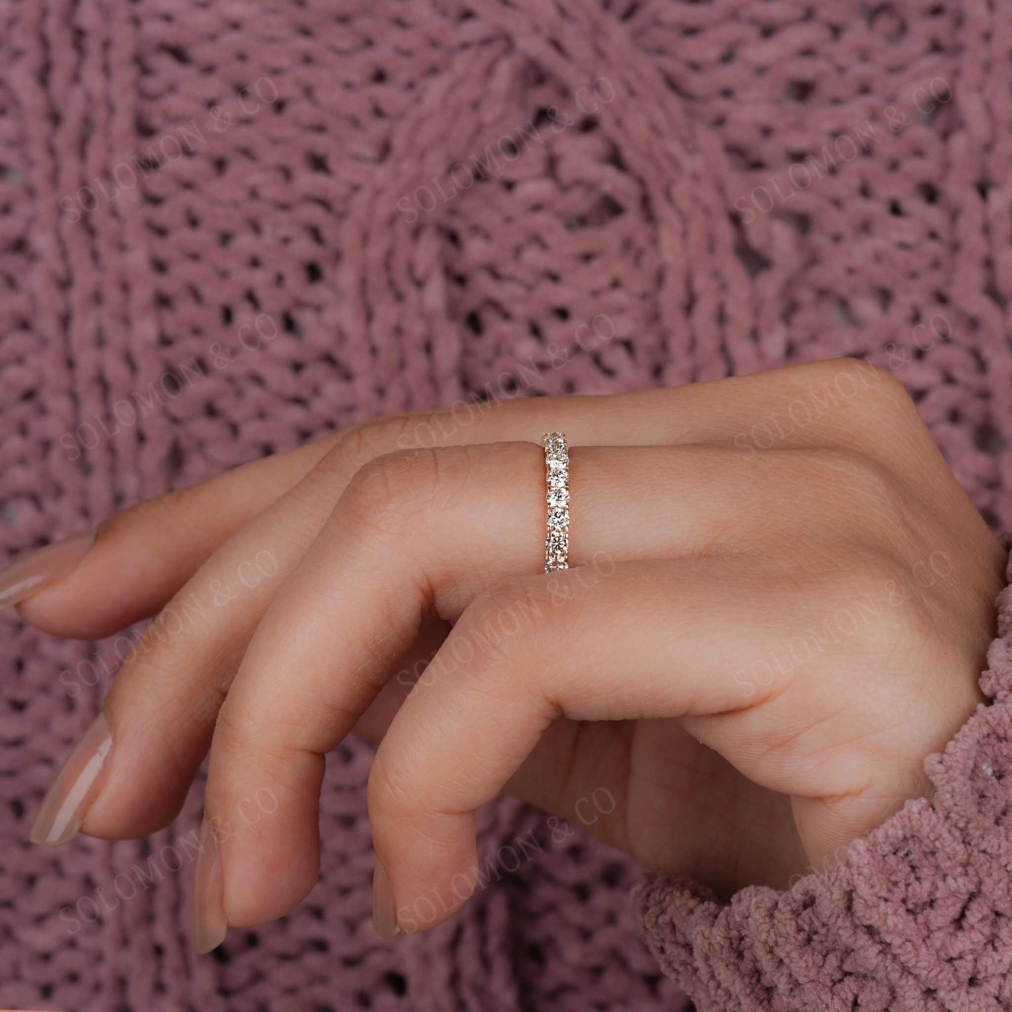 Classic Half Eternity Gold Round Diamond Band 2.30mm