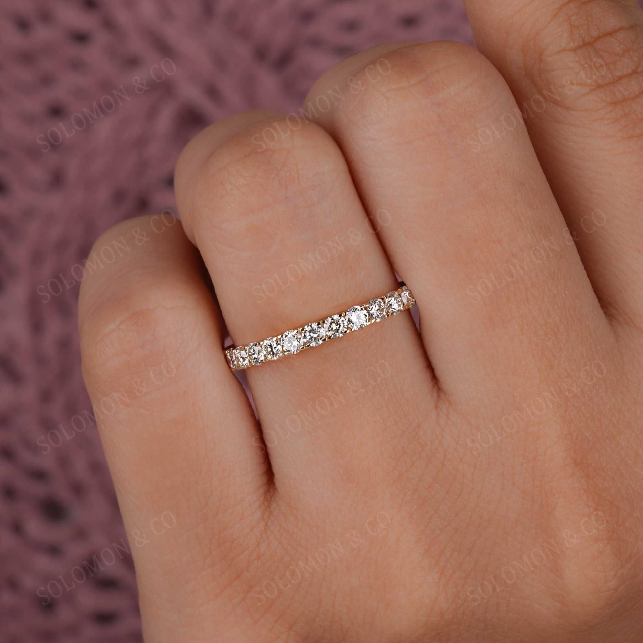 Classic Half Eternity Gold Round Diamond Band 2.30mm
