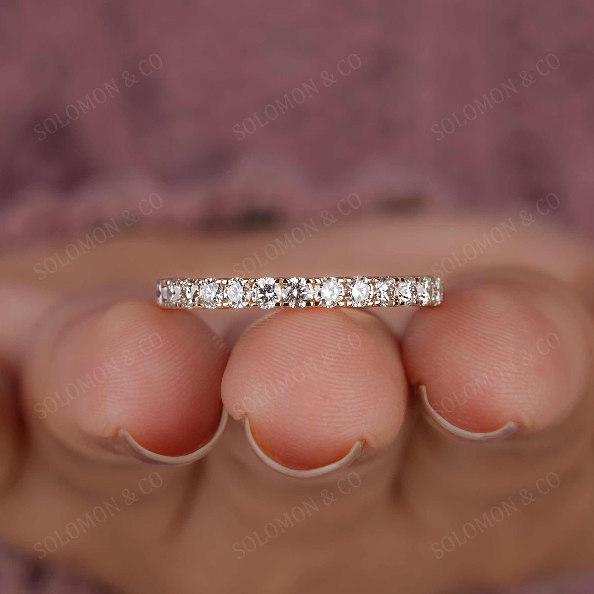 Classic Half Eternity Gold Round Diamond Band 2.30mm