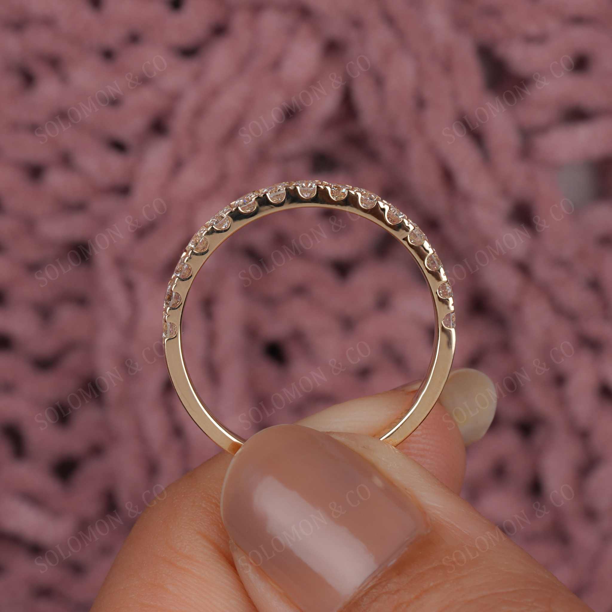 Classic Half Eternity Gold Round Diamond Band 2.30mm