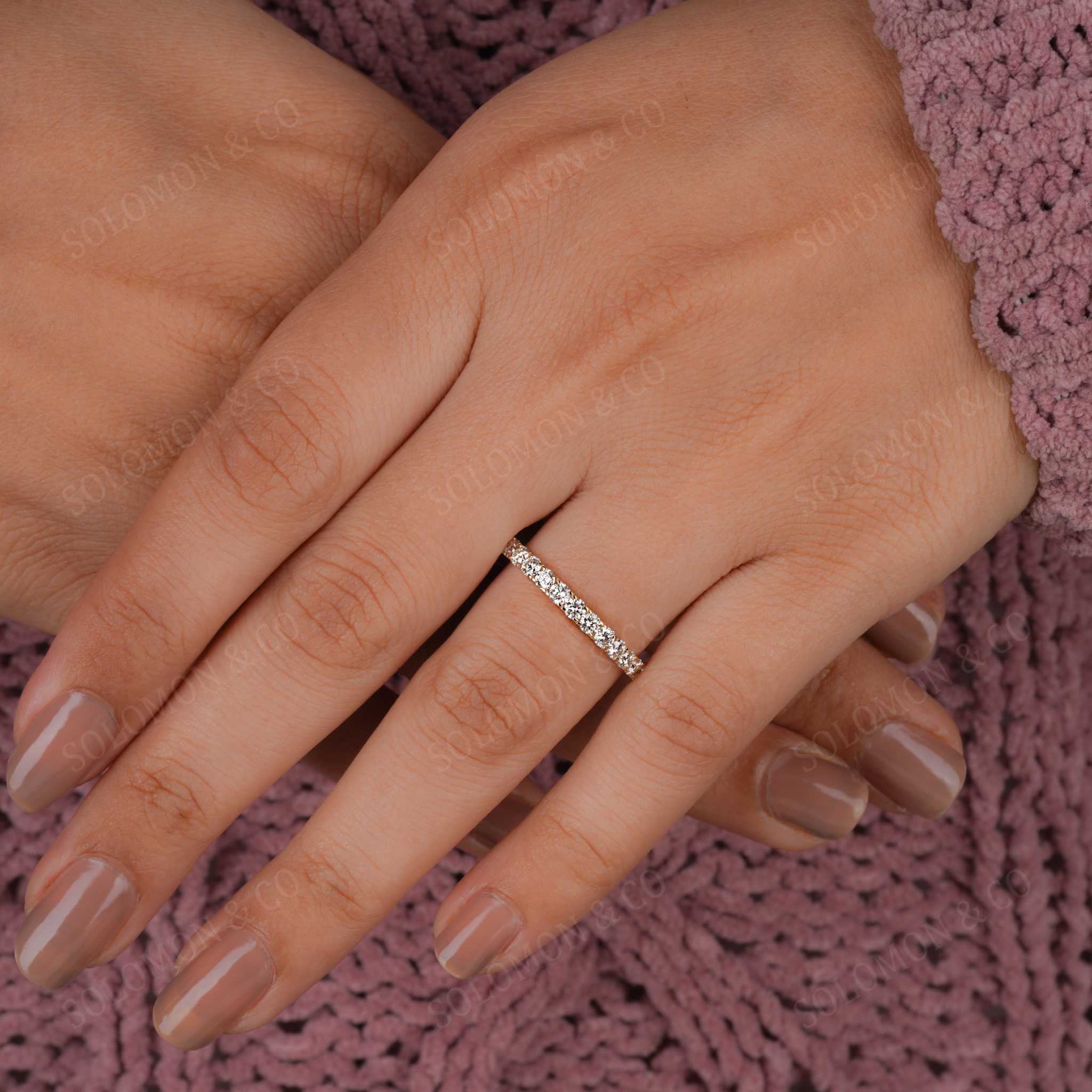 Classic Half Eternity Gold Round Diamond Band 2.30mm