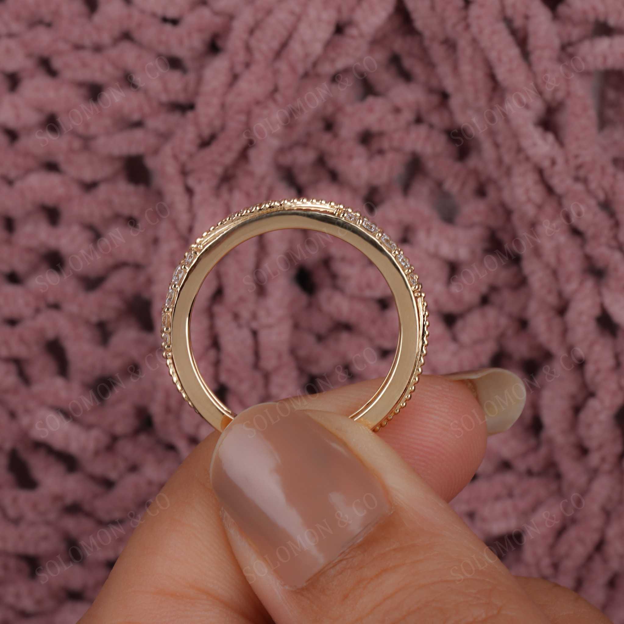 Milgrain Vintage Twisted Inspired Gold Round Diamond Ring