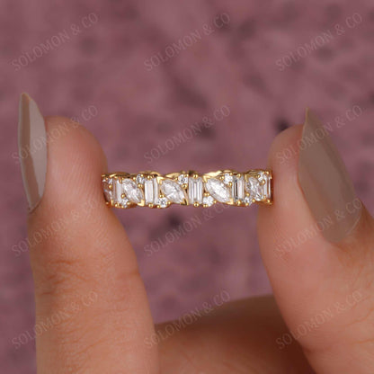 Vintage Full Eternity Cluster Wedding Band Seven