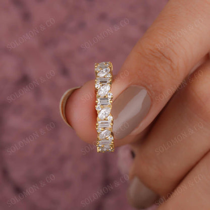 Vintage Full Eternity Cluster Wedding Band Eight