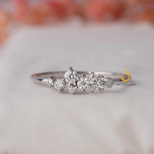Mini Round Diamond Cluster Ring First 
