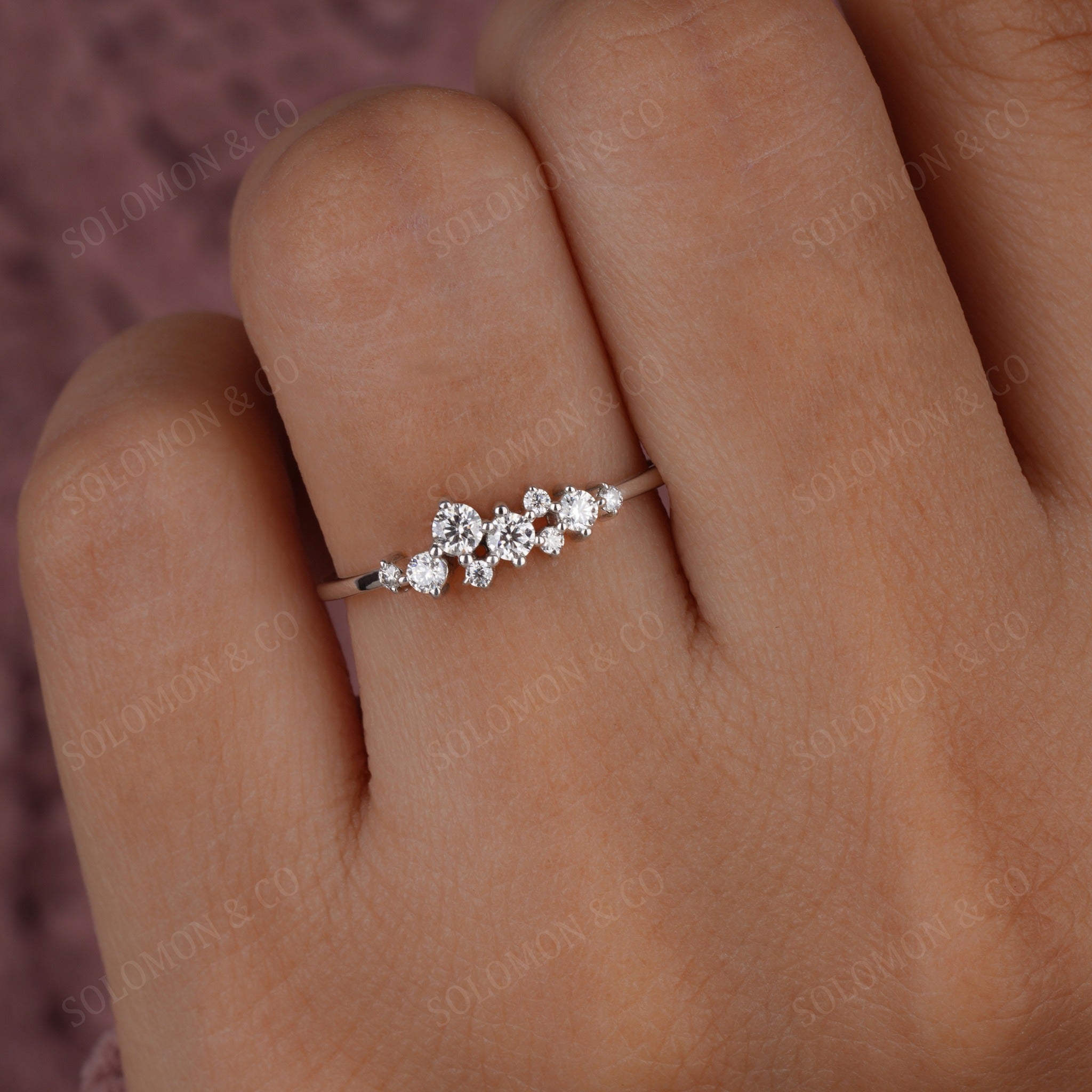 Mini Round Diamond Cluster Ring