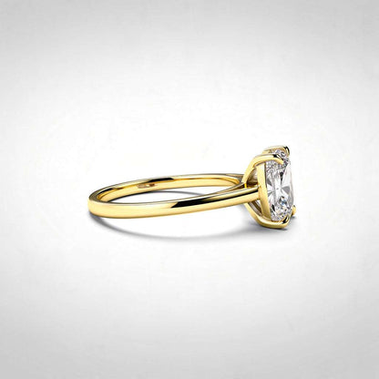 3.02 CTW Elongated Cushion Cut Lab Diamond Ring – 14K Gold