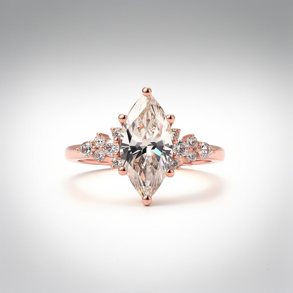 2.36 CTW Marquise Cut Lab Diamond Ring – 14K Gold