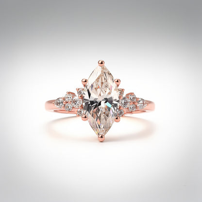 2.36 CTW Marquise Cut Lab Diamond Ring – 14K Gold