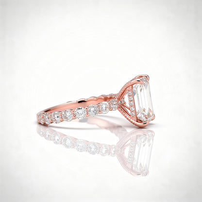 5.75 CTW Radiant Cut Lab Diamond Ring – 14K Gold