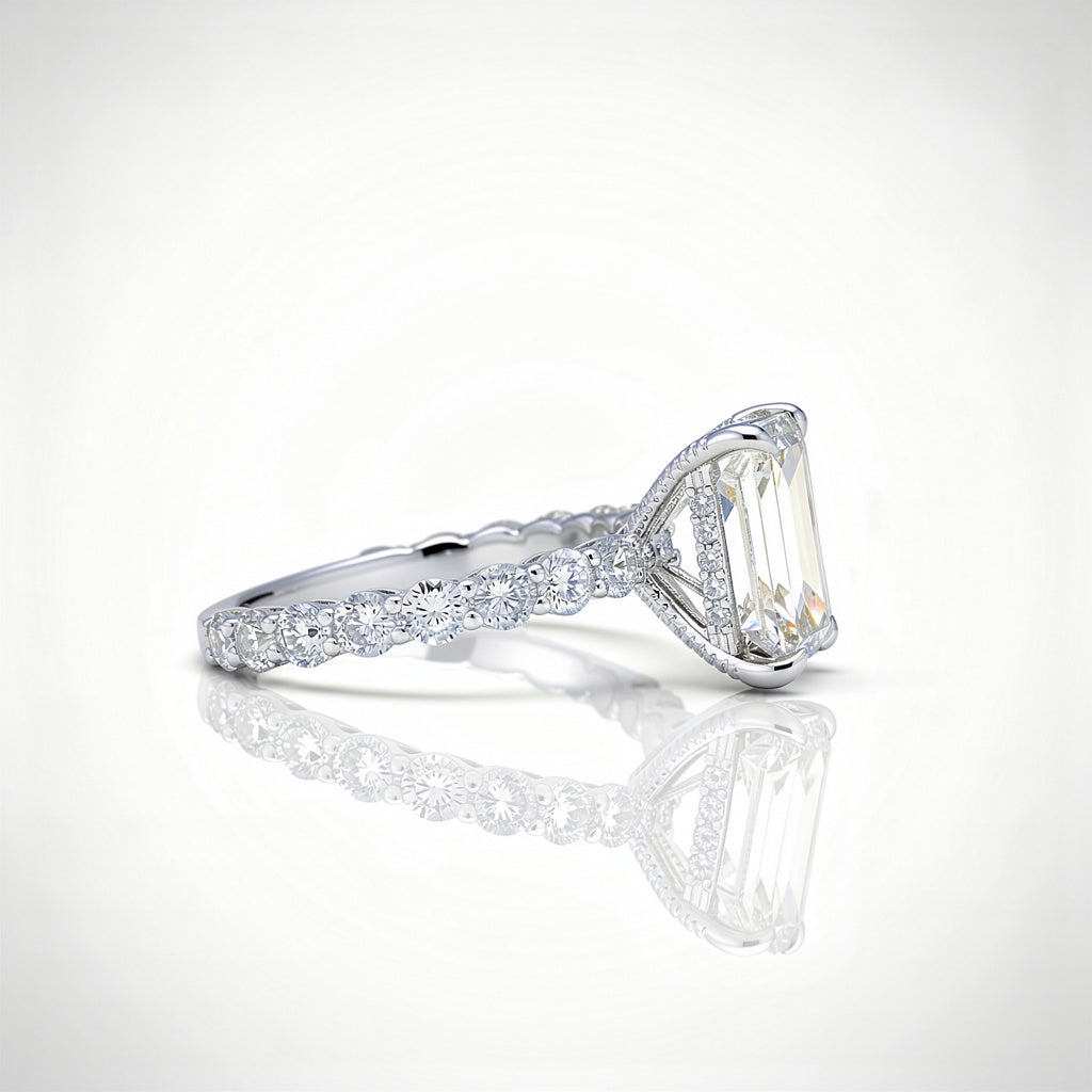 5.75 CTW Radiant Cut Lab Diamond Ring – 14K Gold