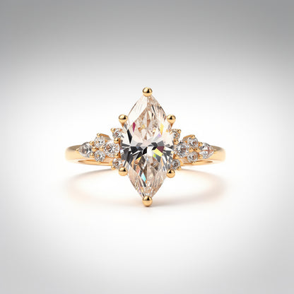 2.36 CTW Marquise Cut Lab Diamond Ring – 14K Gold