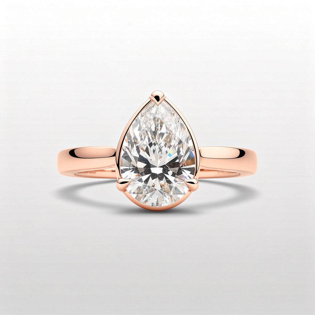 3.19 CTW Pear Cut Lab Diamond Ring – 14K Gold