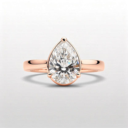 3.19 CTW Pear Cut Lab Diamond Ring – 14K Gold