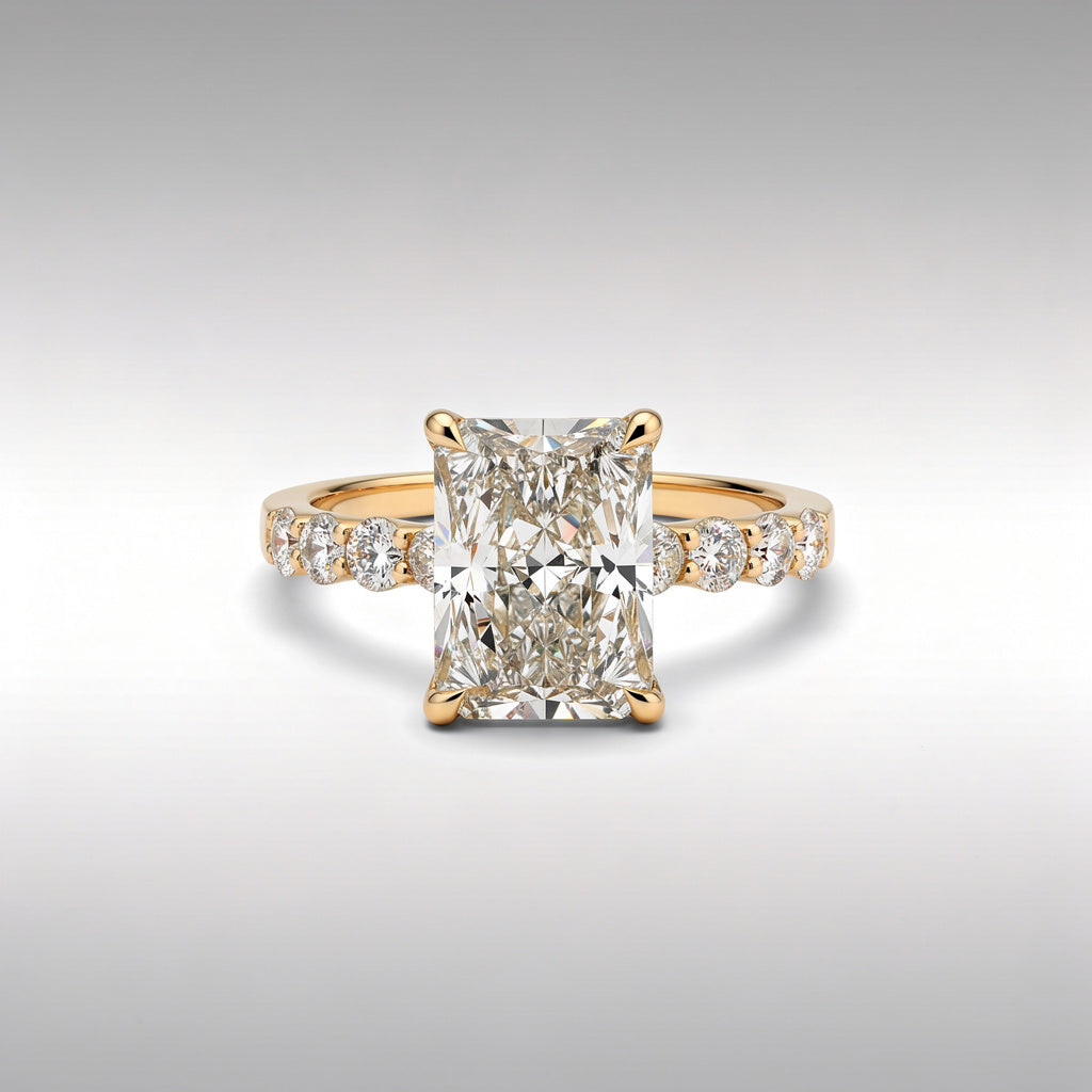 5.75 CTW Radiant Cut Lab Diamond Ring – 14K Gold