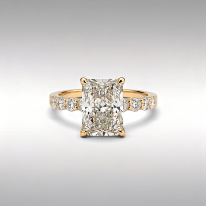 5.75 CTW Radiant Cut Lab Diamond Ring – 14K Gold